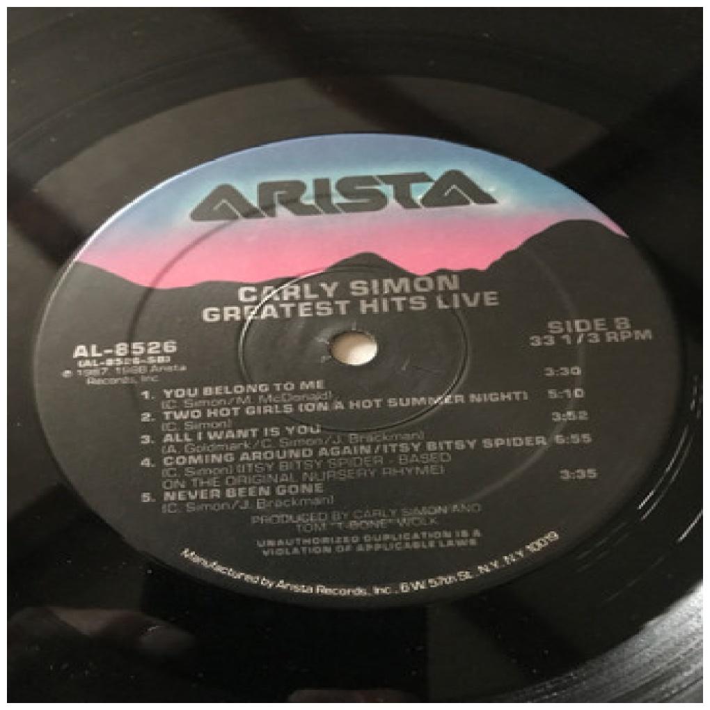 CARLY SIMON - GREATEST HIST LIVE | VINILO USADO
