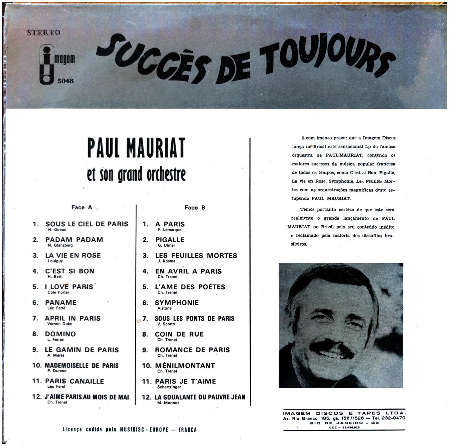 PAUL MAURIAT - SUCCES DE TOUJOURS | VINILO USADO