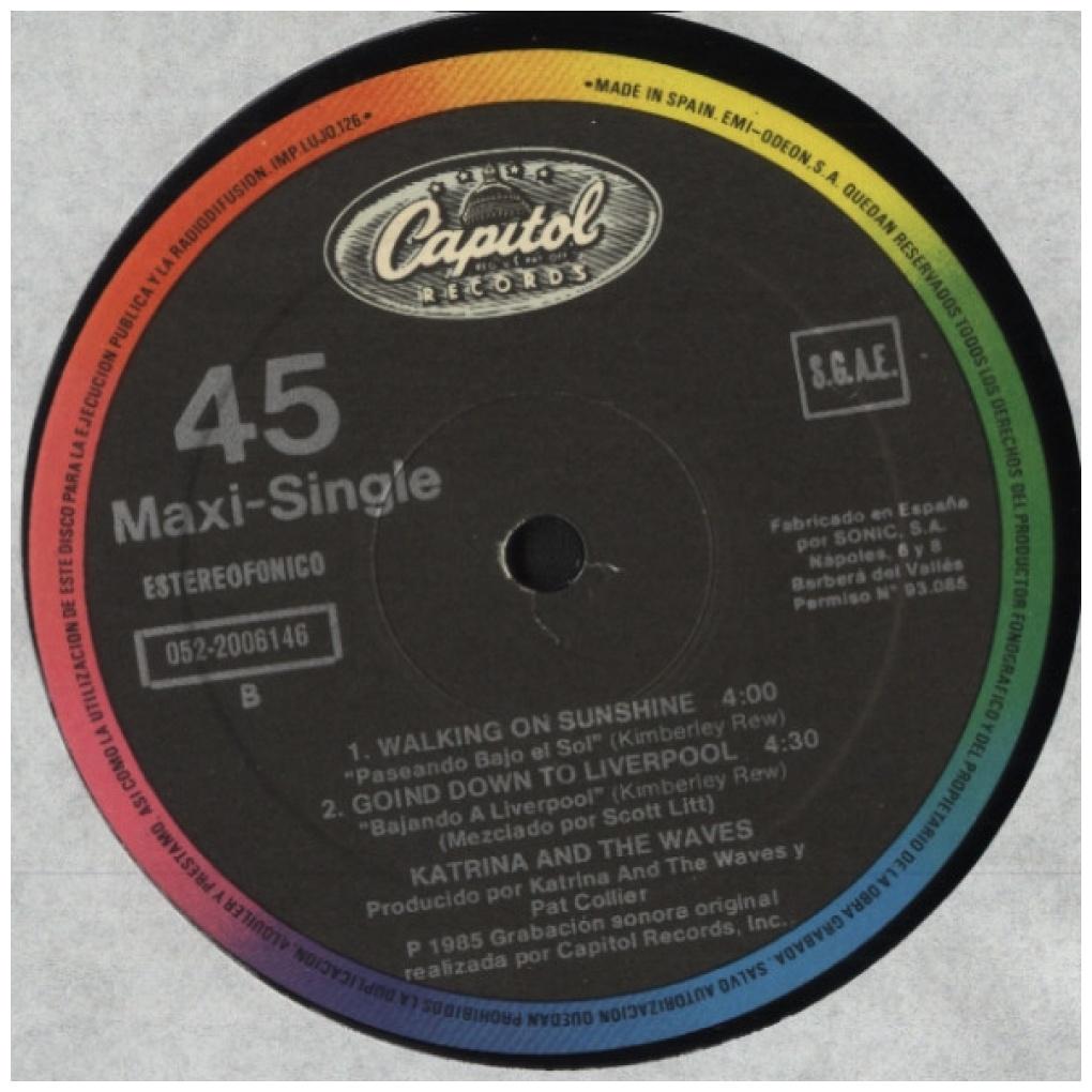 KATRINA AND THE WAVES - WALKING ON SUNSHINE | 12'' MAXI SINGLE USADO