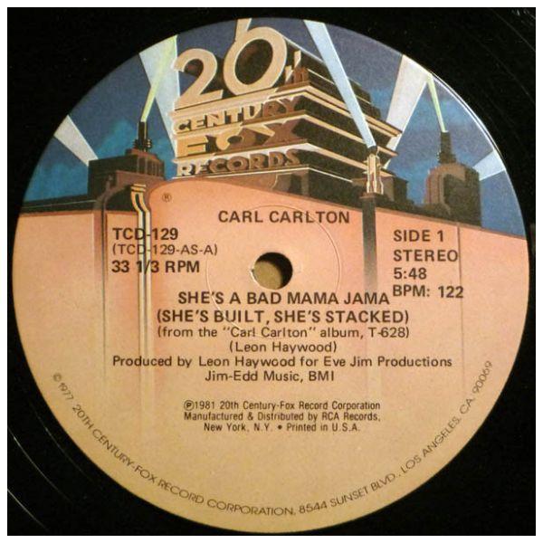 CARL CARLTON - SHE S A BAD MAMA JAMA | 12" MAXI SINGLE USADO