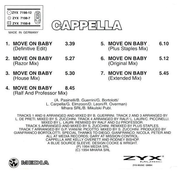 CAPPELLA - MOVE ON BABY | CD SINGLE USADO