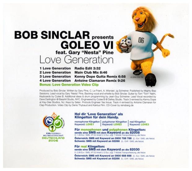 BOB SINCLAR - LOVE GENERATION | CD SINGLE USADO