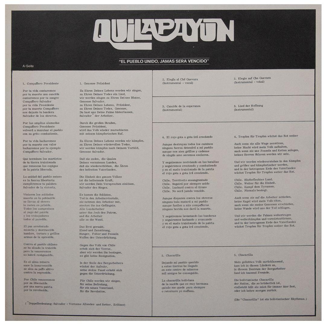QUILAPAYUN - EL PUEBLO UNIDO JAMAS SERA VENCIDO | VINILO USADO