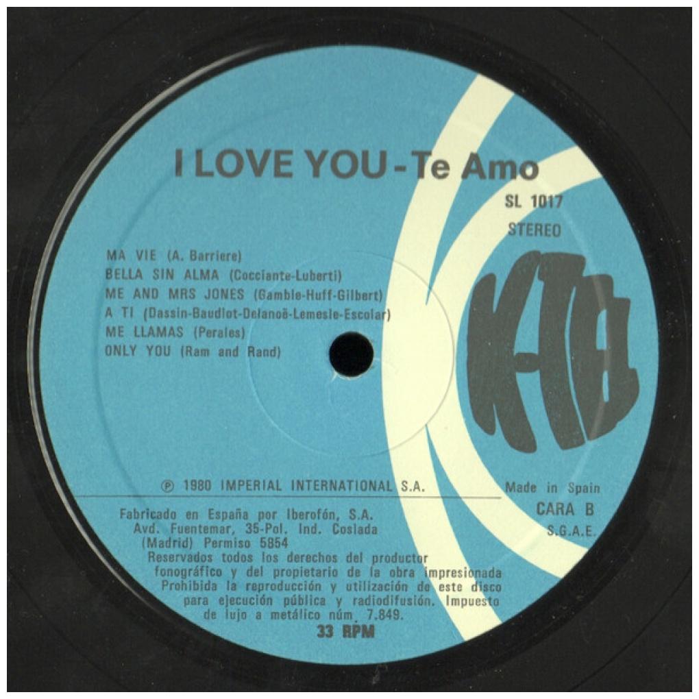 I LOVE YOU (TE AMO) - VARIOUS ARTIST | VINILO USADO
