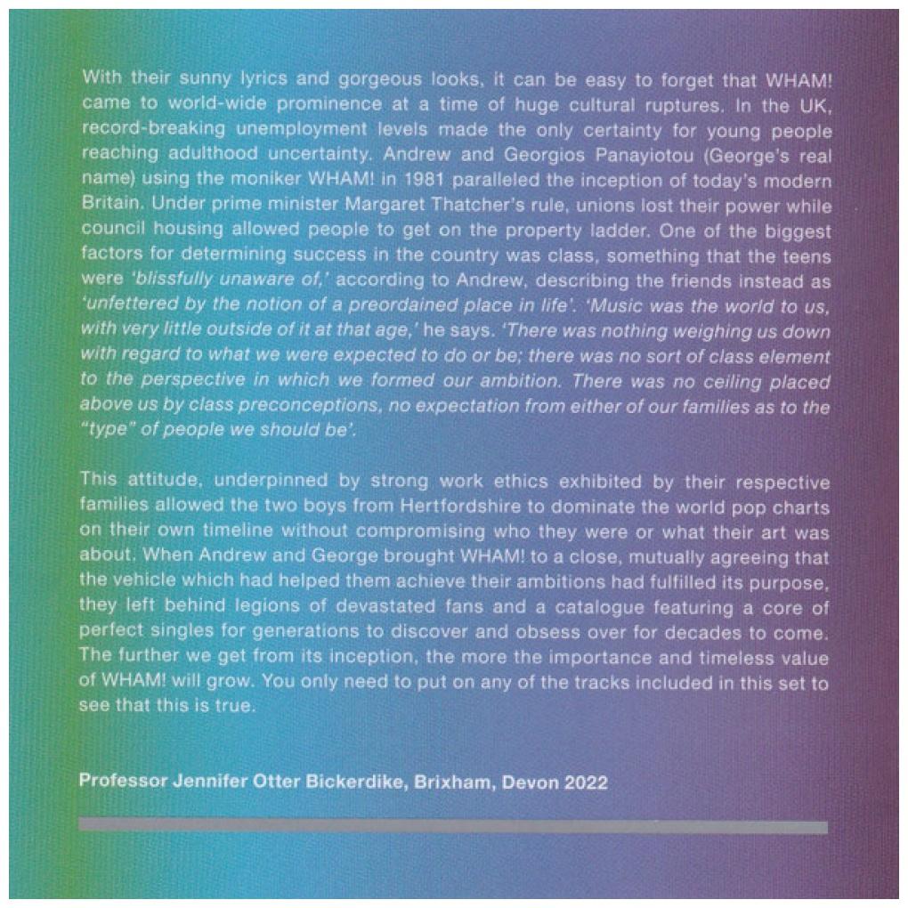 WHAM - THE ECHOES FROM THE EDGE OF HEAVEN: THE SINGLES (BLUE VINYL) | CD