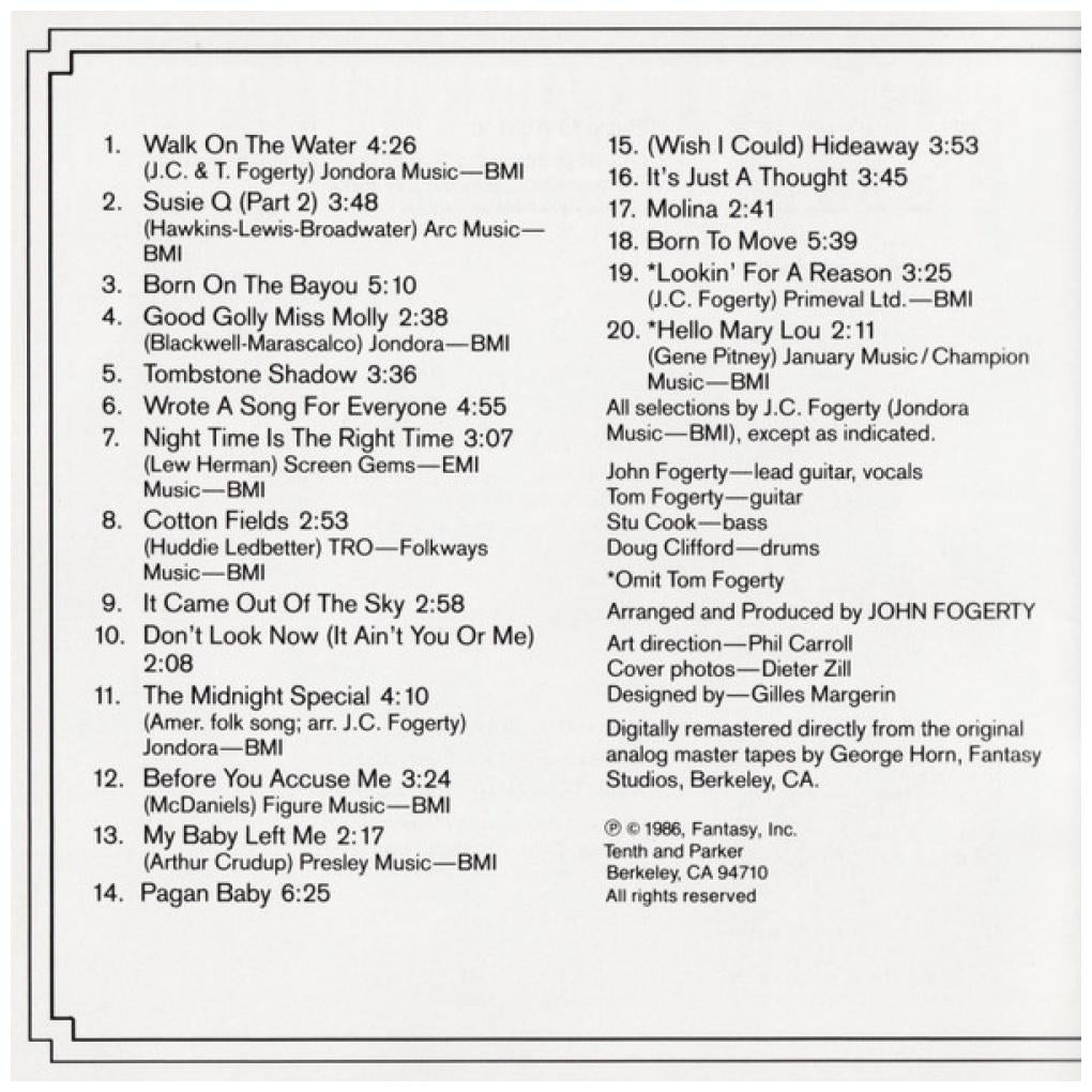 CREEDENCE CLEARWATER REVIVAL - CHRONICLE: 20 GREATEST HITS VOL. 2" | CD