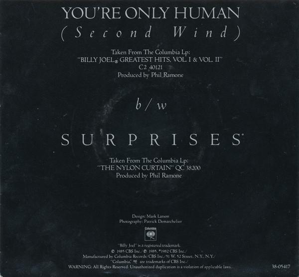 BILLY JOEL - YOU RE ONLY HUMAN | 7" SINGLE VINILO USADO
