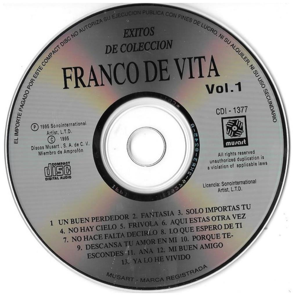 FRANCO DE VITA - GRANDES EXITOS | CD