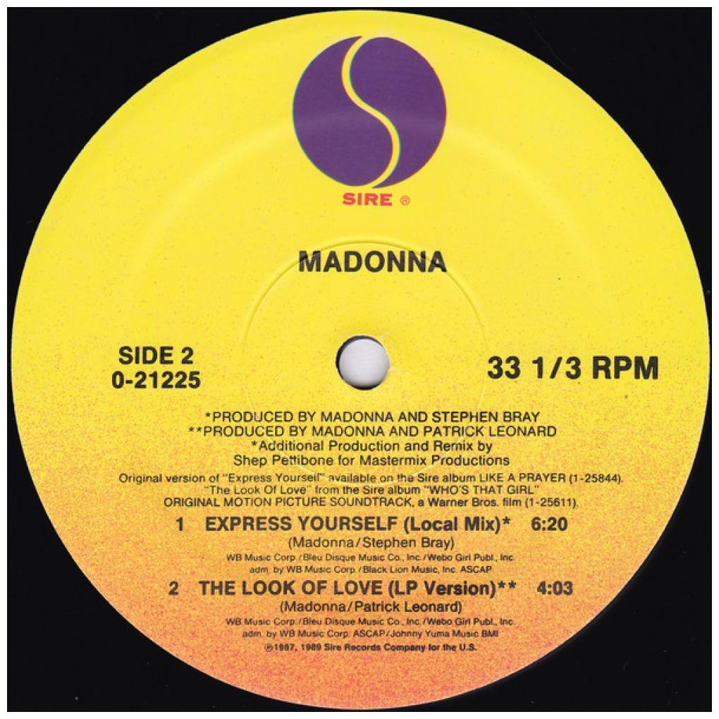 MADONNA - EXPRESS YOURSELF | 12" MAXI SINGLE VINILO USADO