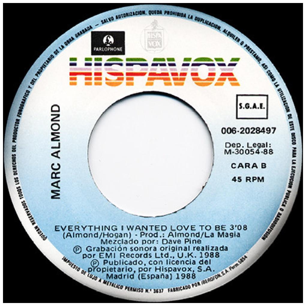 MARC ALMOND - TEARS RUN RINGS | 7" SINGLE USADO