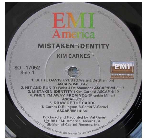 KIM CARNES - MISTAKEN IDENTITY | VINILO USADO