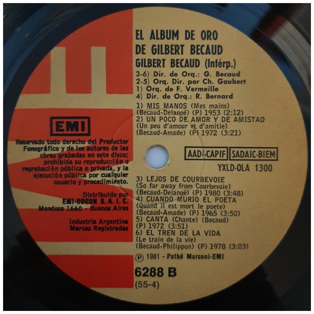 GILBERT BECAUD - EL ALBUM DE ORO (CASTELLANO/FRANCES) | VINILO USADO