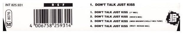 Right Said Fred - DON T TALK JUST KISS | CD SINGLE USADO