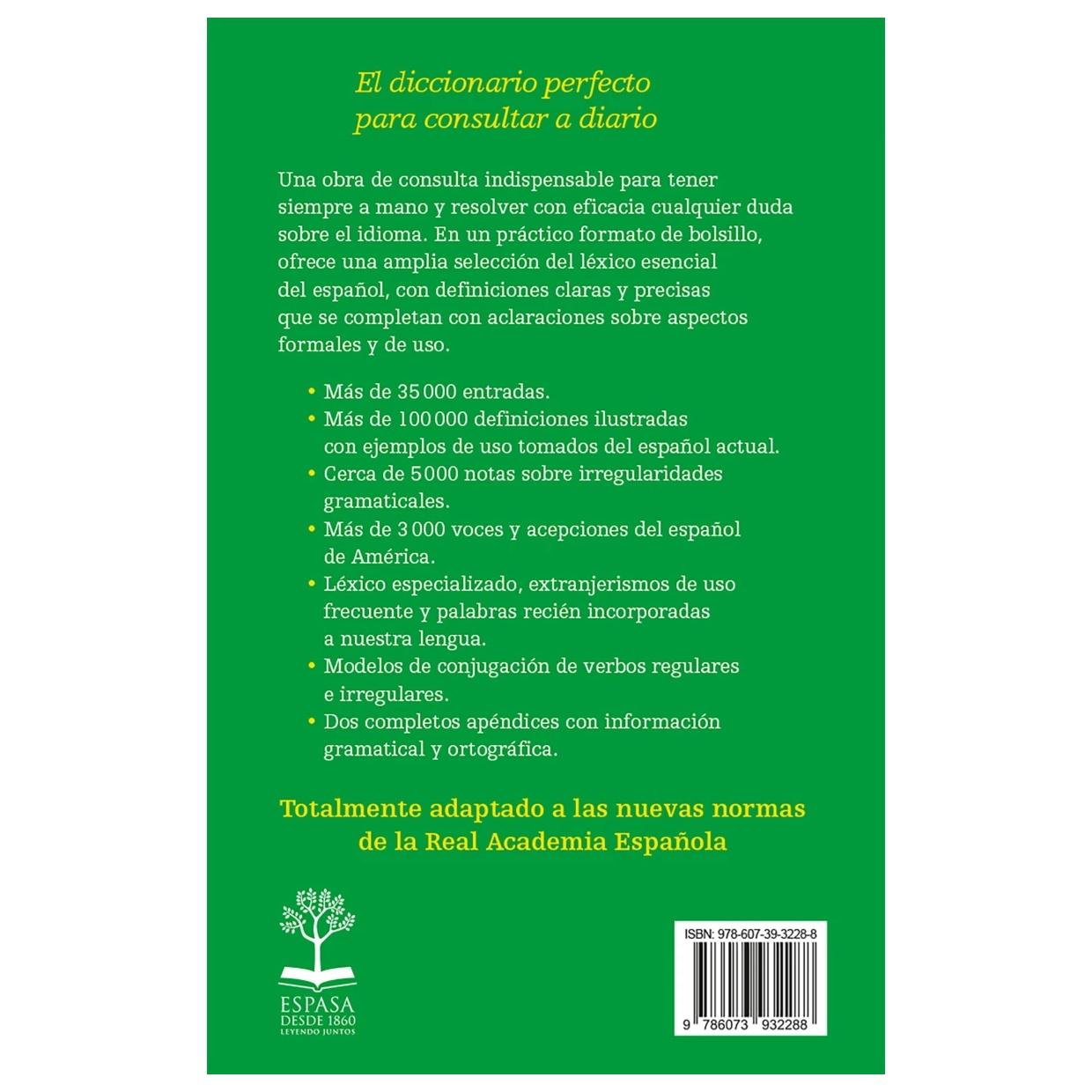 DICCIONARIO DE LA LENGUA ESPAÑOLA BOLSILLO (TAPA BLANDA) - ESPASA CALPE | LIBRO