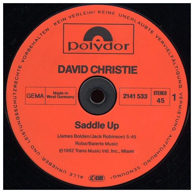 DAVID CHRISTIE - SADDLE UP | 12" MAXI SINGLE USADO