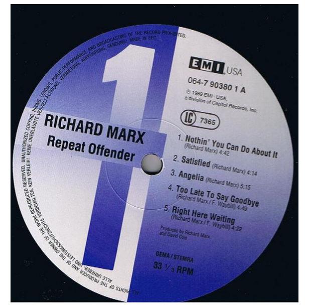 RICHARD MARX - REPEAT OFFENDER | VINILO USADO