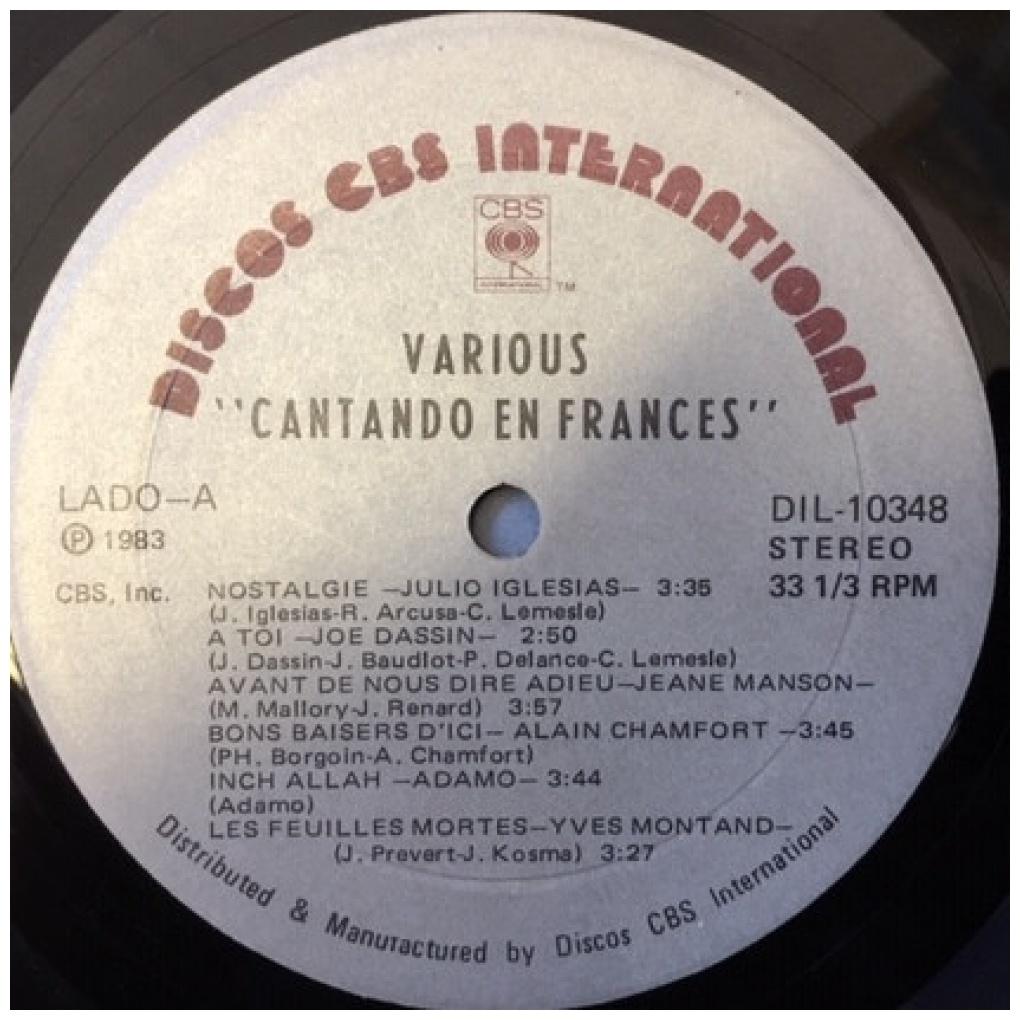 CANTANDO EN FRANCES - VARIOS ARTISTAS EN FRANCES | VINILO USADO