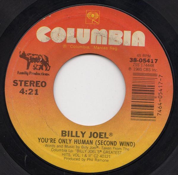 BILLY JOEL - YOU RE ONLY HUMAN | 7" SINGLE VINILO USADO