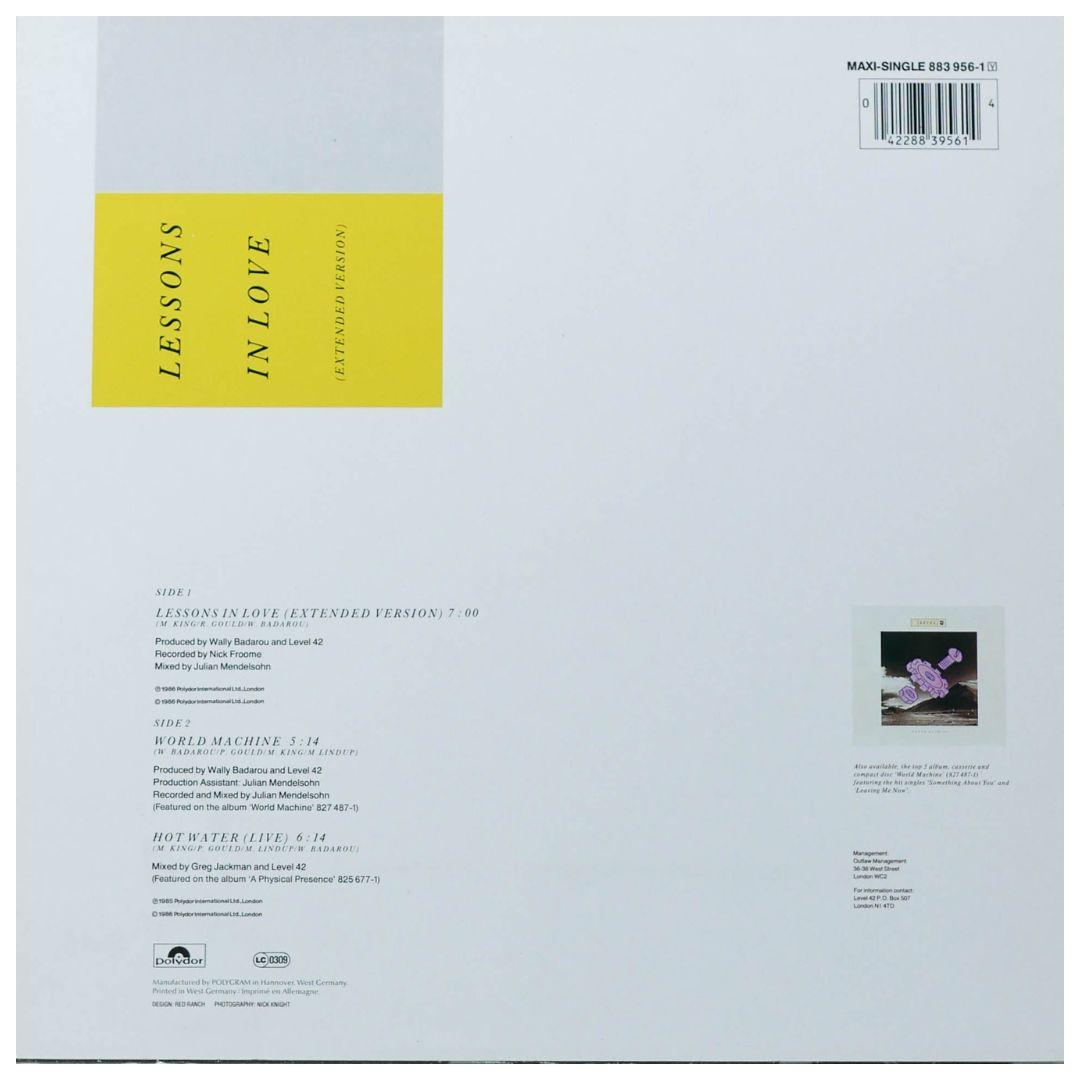 LEVEL 42 - LESSON IN LOVE | 12" MAXI SINGLE USADO