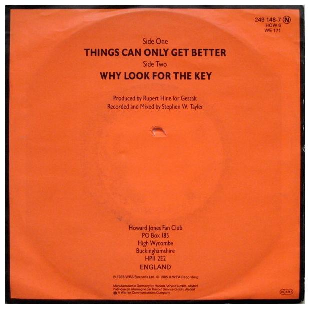 HOWARD JONES - THINGS CAN ONLY GET BETTER | 7" SINGLE VINILO USADO