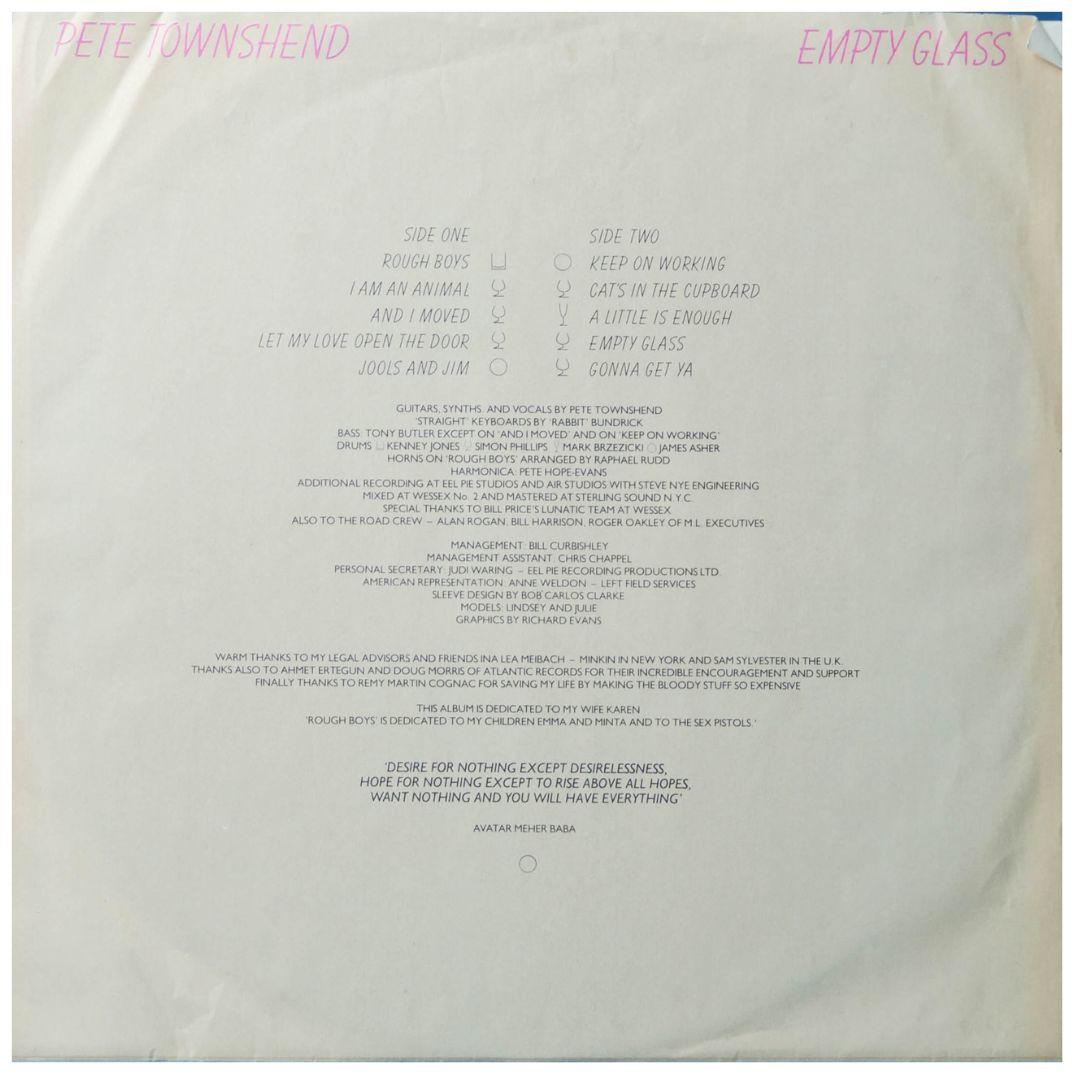 PETE TOWNSHEND - EMPTY GLASS | VINILO USADO
