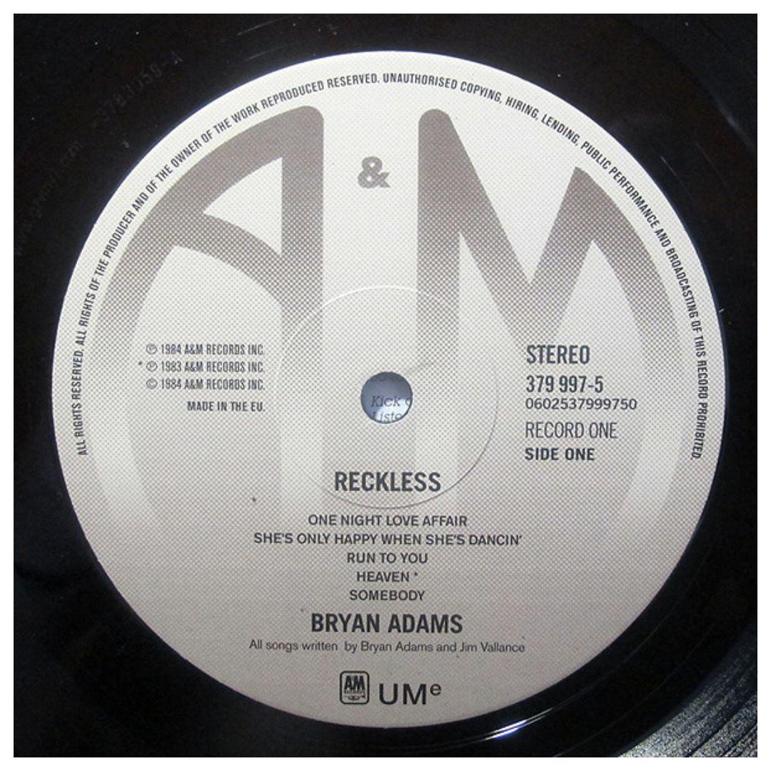 BRYAN ADAMS - RECKLESS (2LP) | VINILO