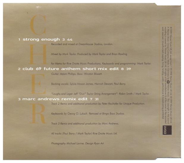 CHER - STRONG ENOUGH | CD SINGLE USADO