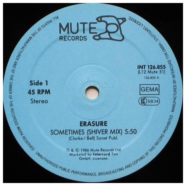 ERASURE - SOMETIMES(SHIVER MIX) | 12" MAXI SINGLE USADO
