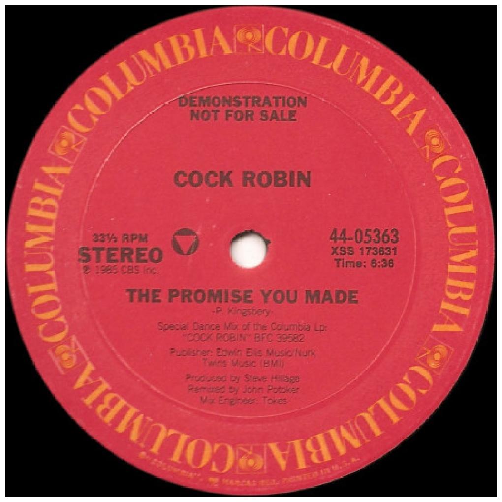 COCK ROBIN - THE PROMISE YOU MADE | 12'' MAXI SINGLE USADO