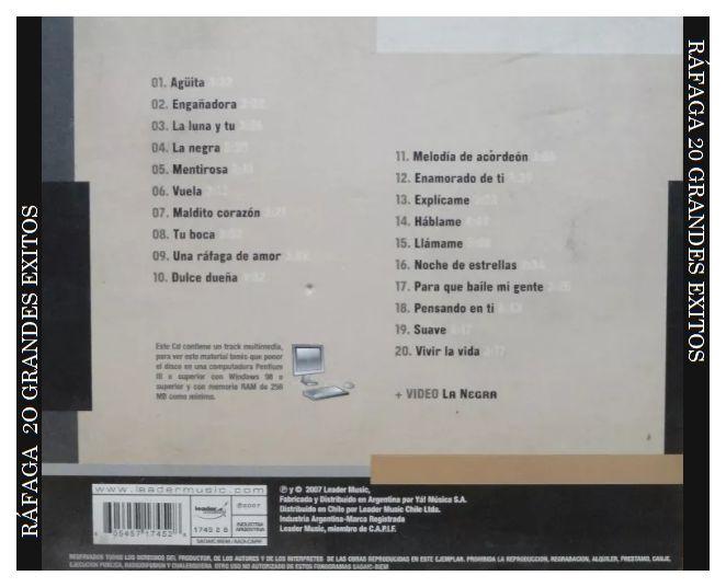 RAFAGA - 20 GRANDES EXITOS | CD