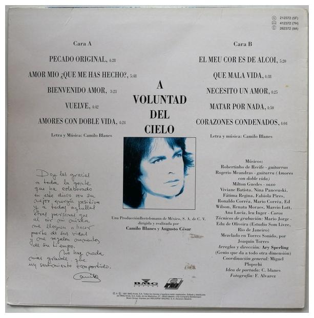 CAMILO SESTO - A VOLUNTAD DEL CIELO (CON POSTER) | VINILO USADO