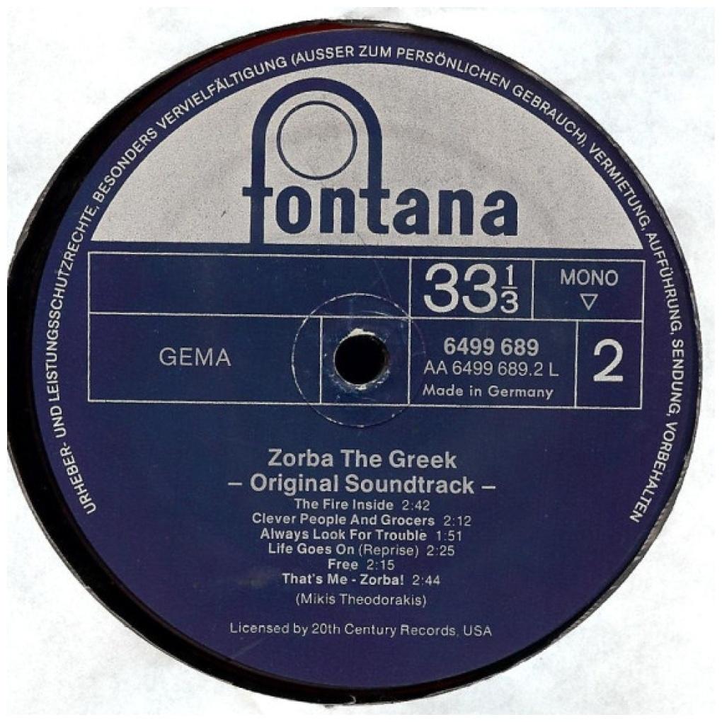MIKIS THEODORAKIS - ZORBA THE GREEK - O.S.T. | VINILO USADO