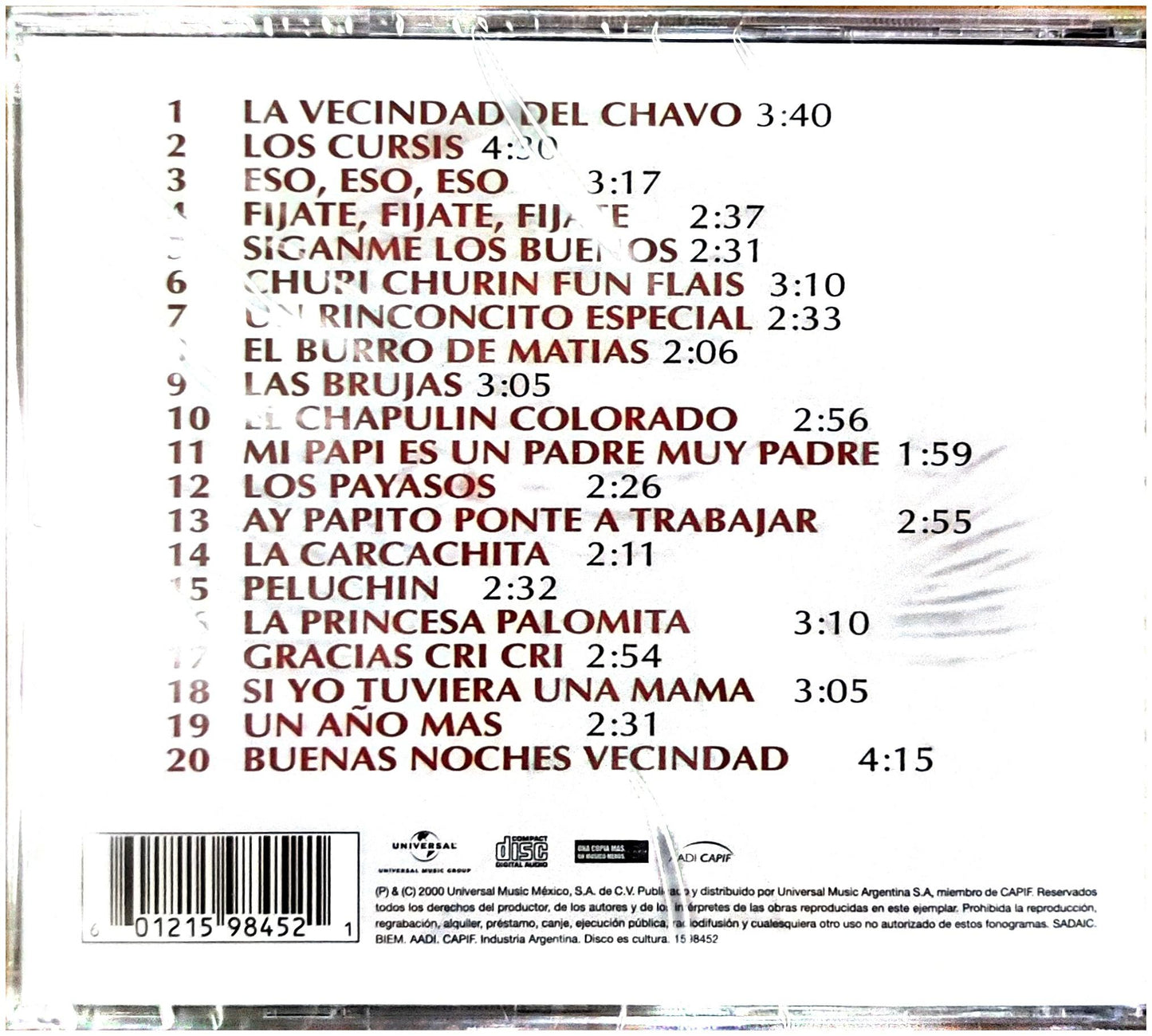 EL CHAVO - ASI CANTAMOS Y VACILAMOS EN LA VECINDAD | CD