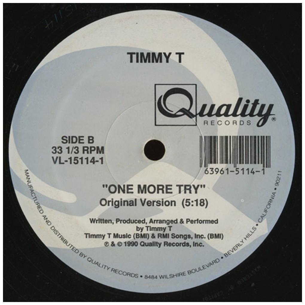 TIMMY T - ONE MORE TRY | 12'' MAXI SINGLE USADO