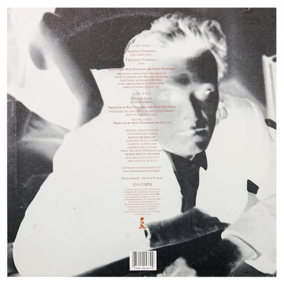 STEVE WINWOOD - HIGHER LOVE/FREEDOM OVERKILL | 12" MAXI SINGLE USADO