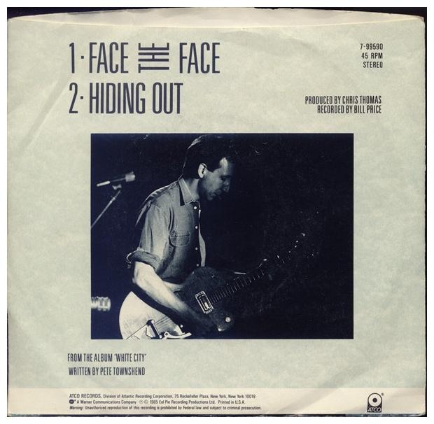 PETE TOWNSHEND - FACE THE FACE | 7" SINGLE VINILO USADO