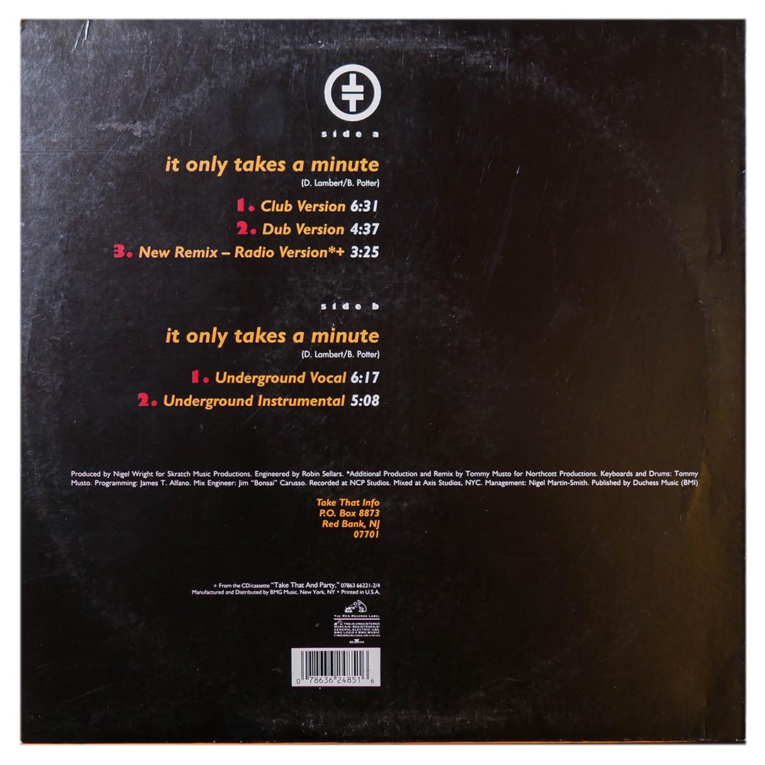 TAKE THAT - IT ONLY TAKES A MINUTE | 12" MAXI SINGLE USADO