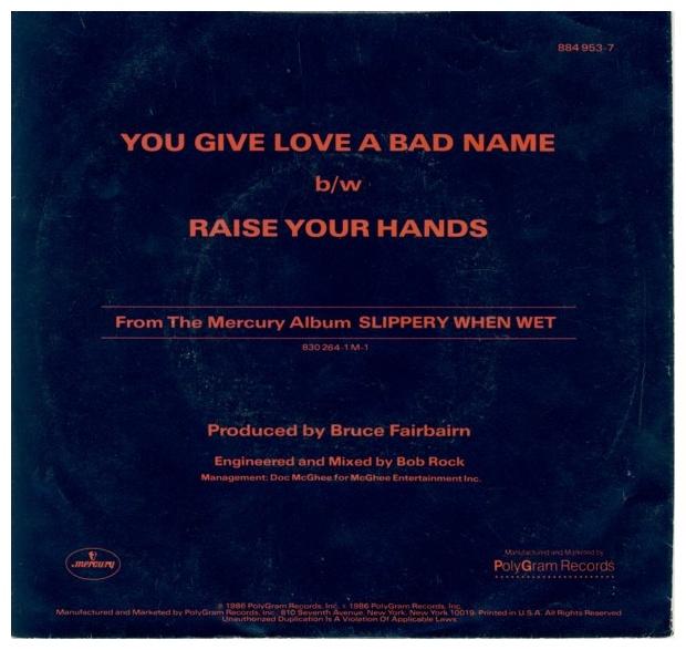 BON JOVI - YOU GIVE LOVE A BAD NAME | 7" SINGLE USADO