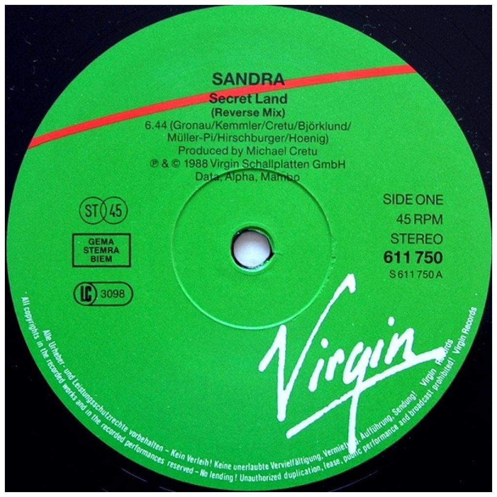 SANDRA - SECRET LAND | 12" MAXI SINGLE VINILO USADO