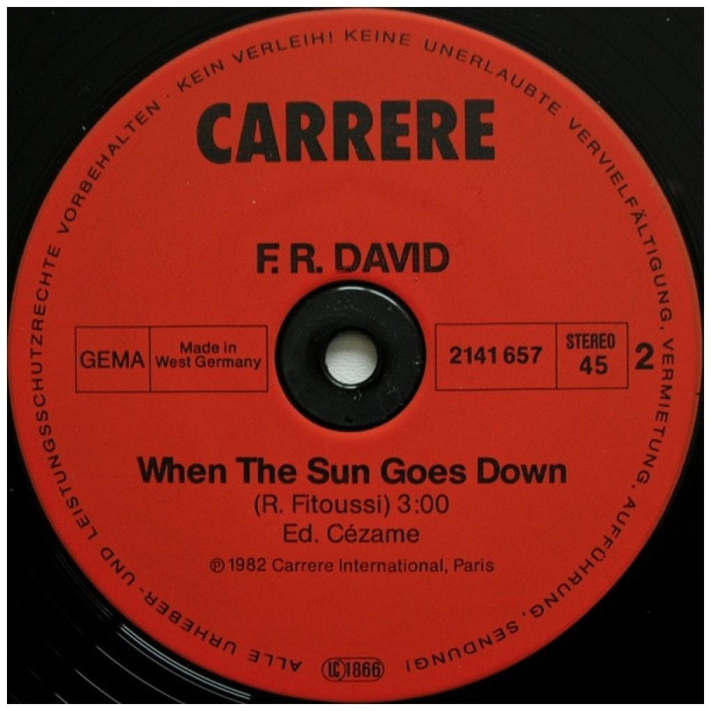 F.R. DAVID - WORDS | 12" MAXI SINGLE VINILO USADO