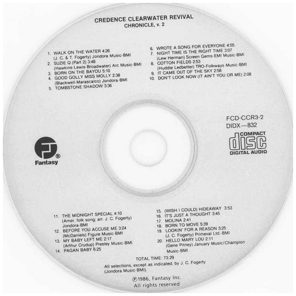 CREEDENCE CLEARWATER REVIVAL - CHRONICLE: 20 GREATEST HITS VOL. 2" | CD