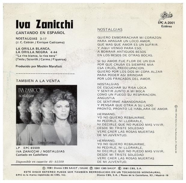 IVA ZANICCHI - NOSTALGIAS | 7" SINGLE VINILO USADO