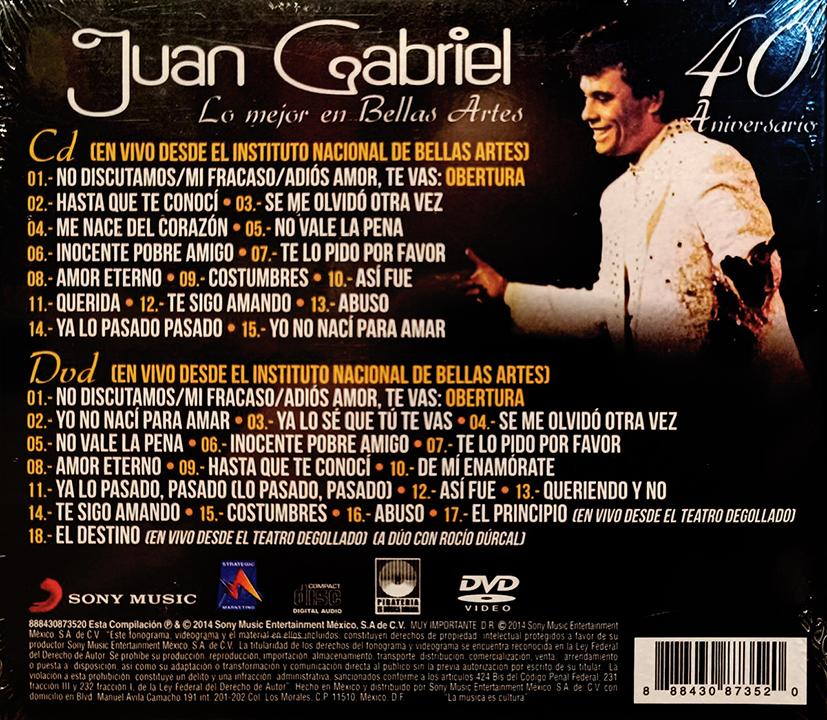 JUAN GABRIEL - LO MEJOR EN EL PALACIO DE BELLAS ARTES (2CD) | CD