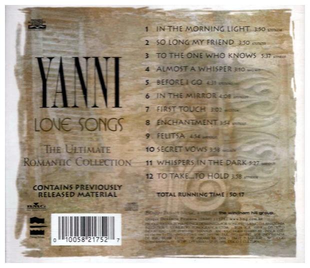 YANNI - LOVE SONGS: ULTIMATE ROMANTIC COLLECTION | CD