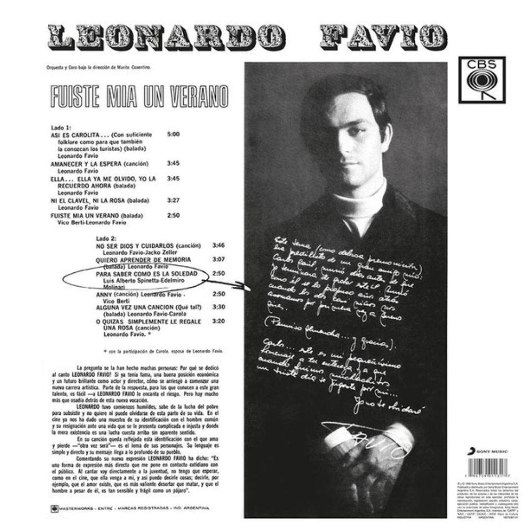 LEONARDO FAVIO - FUISTE MIA UN VERANO: 50 ANIVERSARIO | VINILO