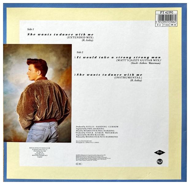 RICK ASTLEY - SHE WANTS TO DANCE WITH ME | 12" MAXI SINGLE USADO