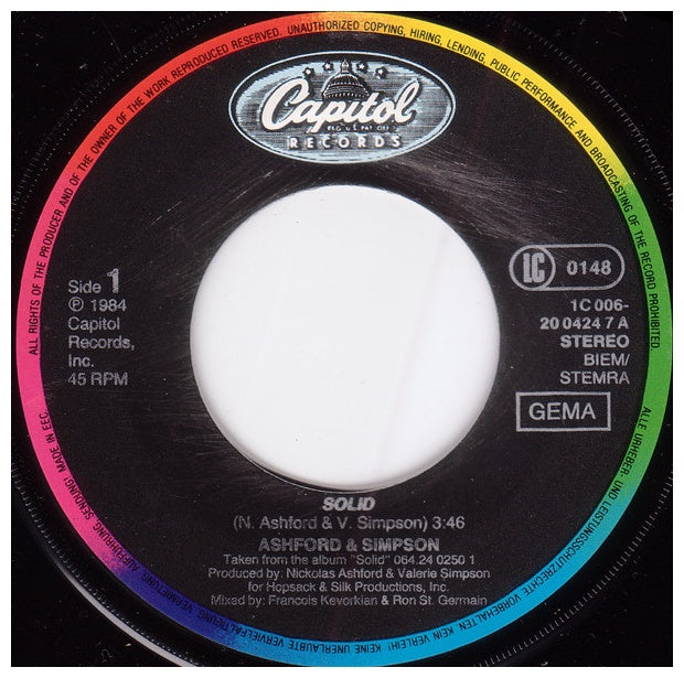 ASHFORD & SIMPSON - SOLID | 7" SINGLE USADO