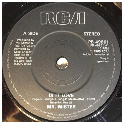 MR. MISTER - IS IT LOVE | 7" SINGLE USADO