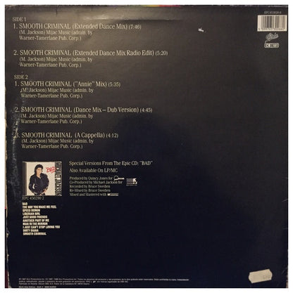 MICHAEL JACKSON - SMOOTH CRIMINAL | 12" MAXI SINGLE VINILO USADO