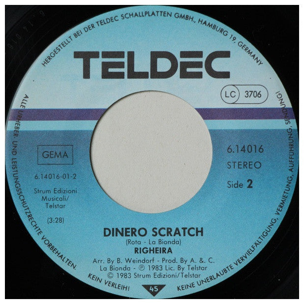 RIGHEIRA - NO TENGO DINERO | 7" SINGLE USADO